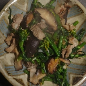 豚肉とチンゲン菜と椎茸のオイスターソース炒め